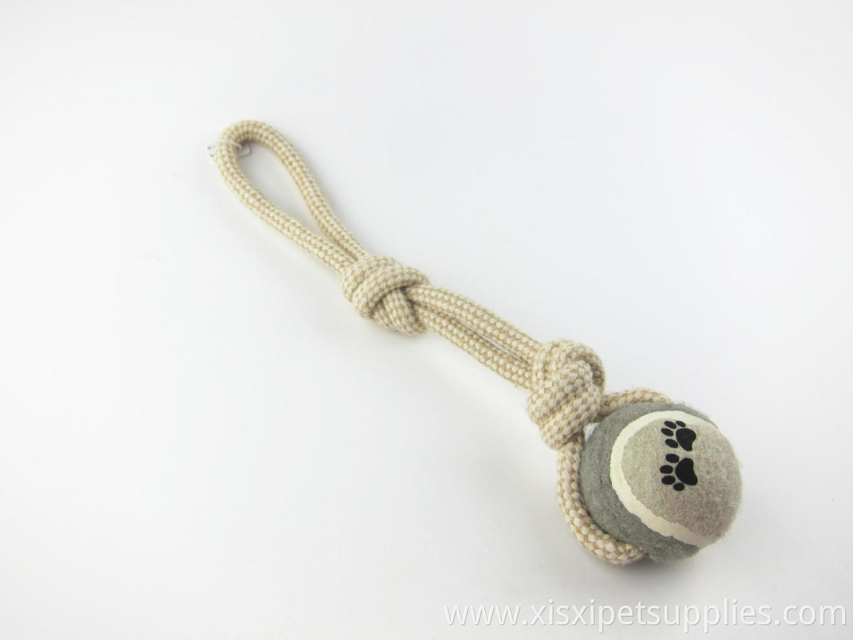 Funny dog product eco-friendly dog chew simple cotton rope pet toy dog chewing tennis ball toy